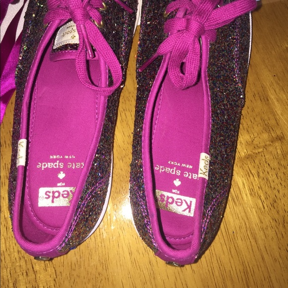 NWOT Keds Kate Spade Glitter Sneakers Size 8.5 - Picture 3 of 5